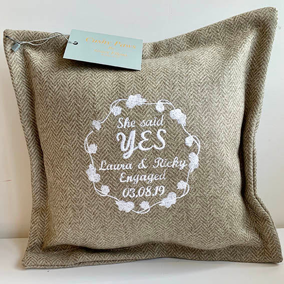 Personalised Baby/Engagement Cushion