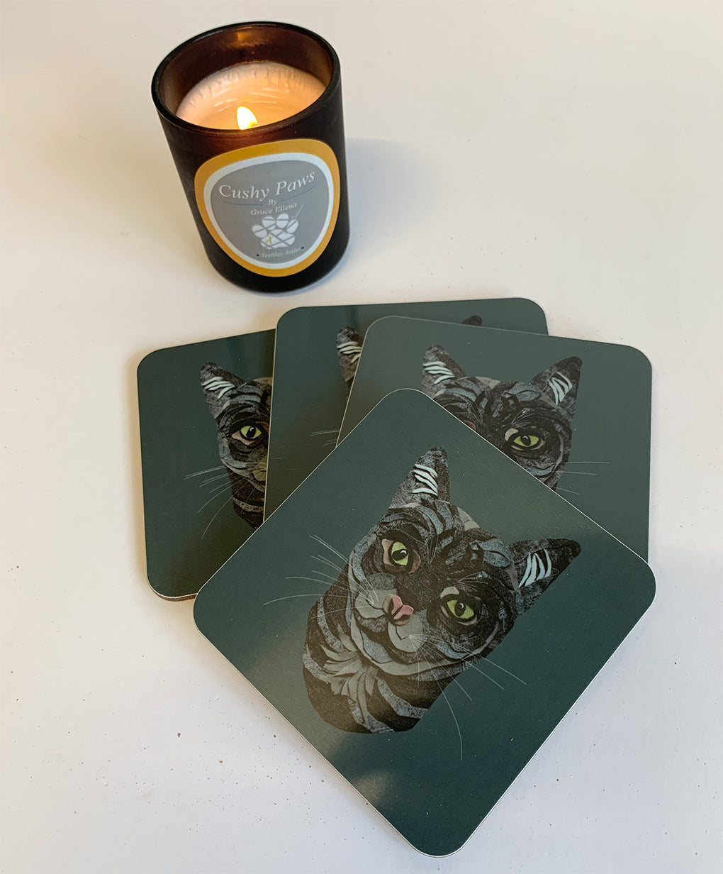 Grey Cat Coaster