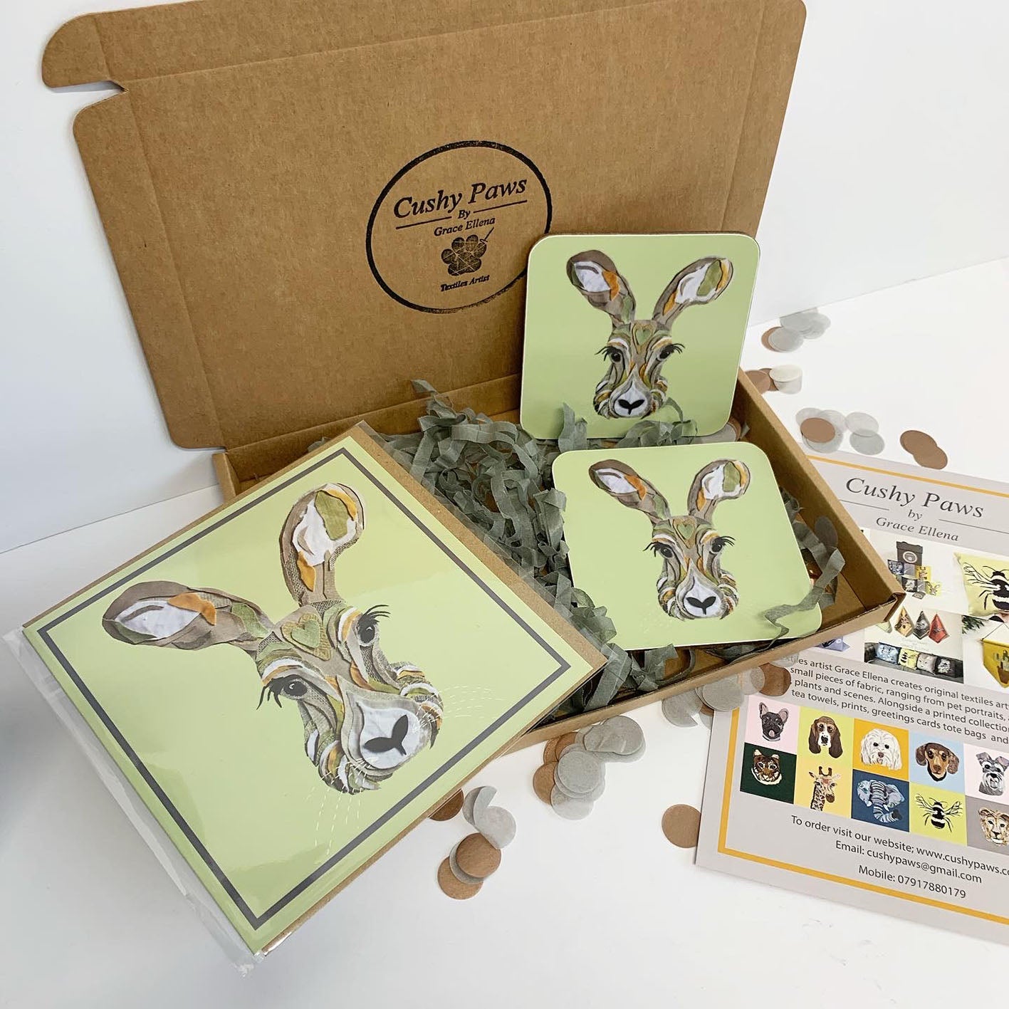 Set of Coasters and card Gift set