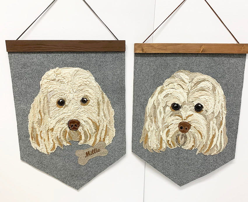 Pet Portrait Wall Hanging with name