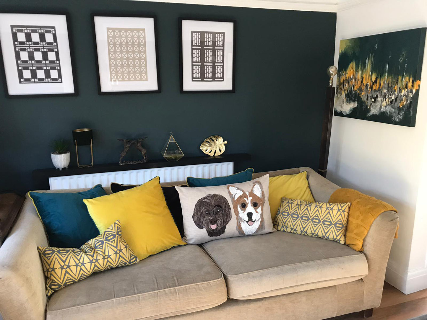 Pet Portrait Cushion- Two Pets