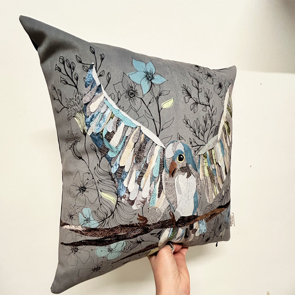 Velvet Bird Cushion