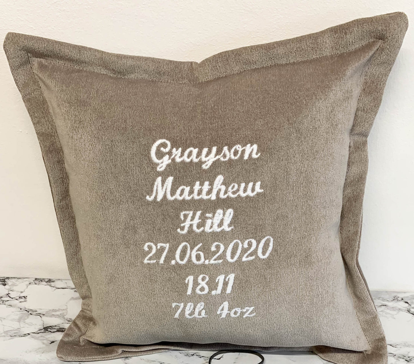 Personalised Baby/Engagement Cushion