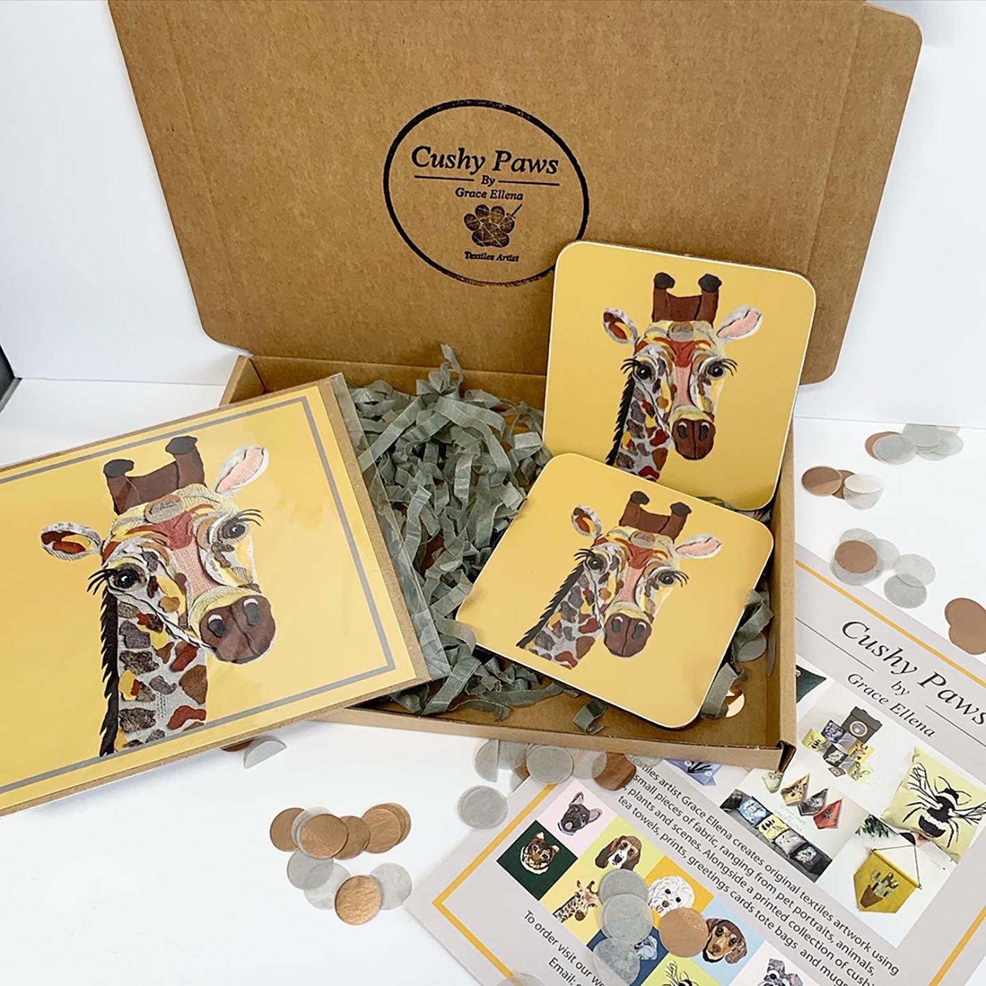Set of Coasters and card Gift set
