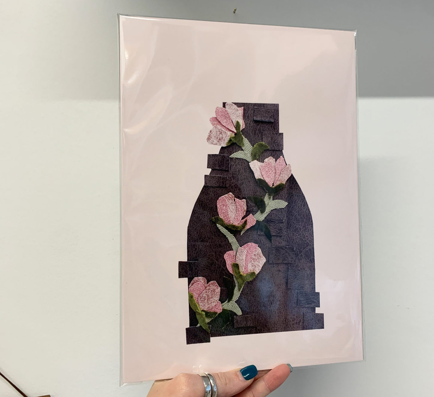 Pink Bottle Kilns, Potbank Print, Stoke Print, Floral Potbank Print